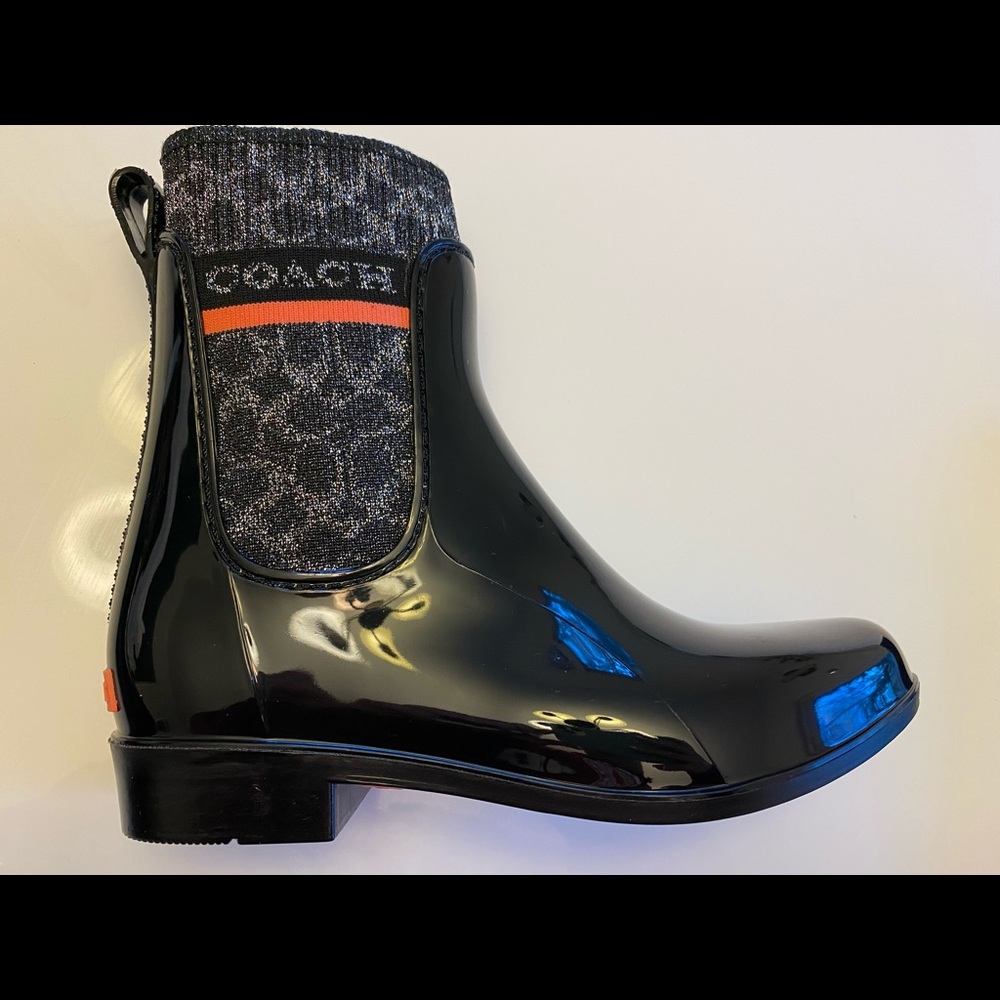NWT Coach Rivington Rain Boots Women’s Size 5 Black - Picture 11 of 12
